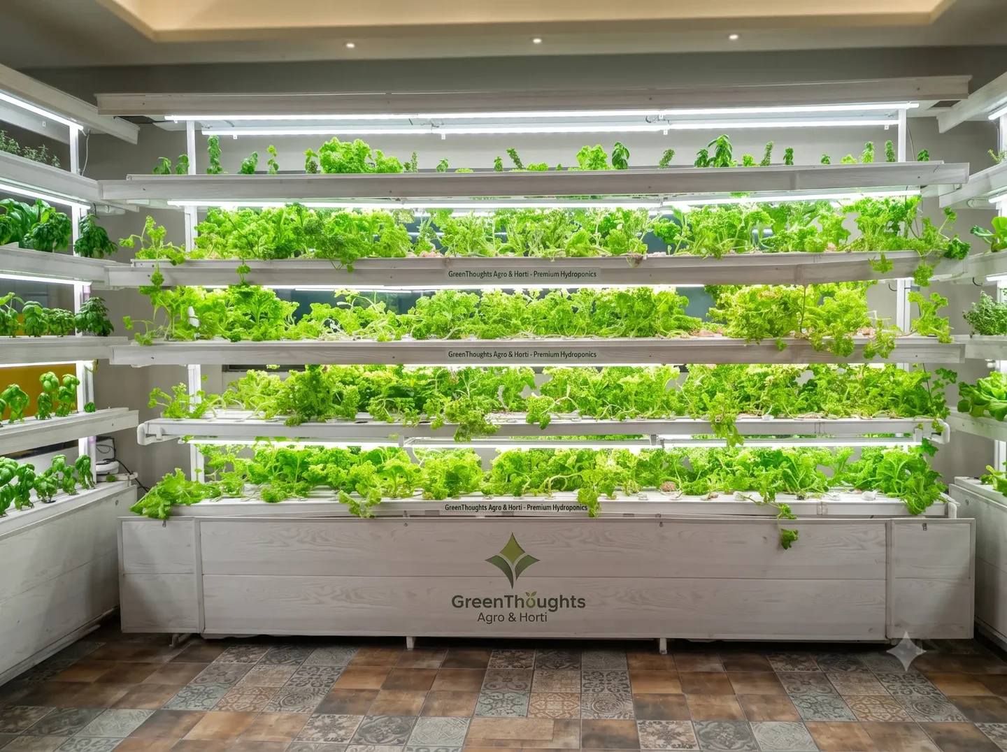 Commercial hydroponic farming system by Greenthoughts